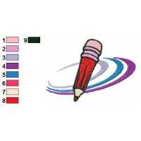Pencil Embroidery Design 05